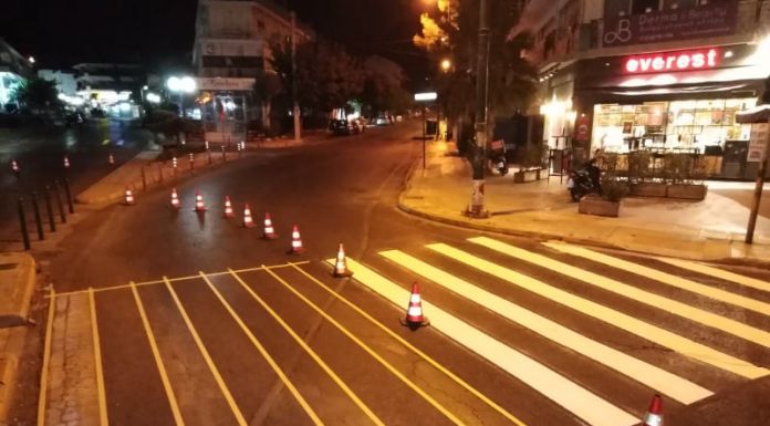 Διαγραμμίσεις σε κεντρικές διασταυρώσεις και διαβάσεις της πόλης με προτεραιότητα τα Σχολεία