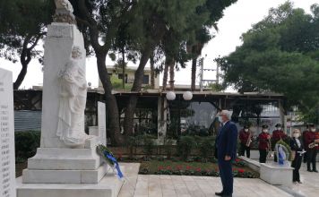 Παρουσία του Δημάρχου Αμαρουσίου Θεόδωρου Αμπατζόγλου οι περιορισμένες λόγω covid-19 εορταστικές εκδηλώσεις στο Μαρούσι για την Εθνική Επέτειο της 28ης Οκτωβρίου 1940