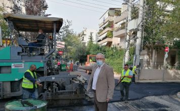 Ασφαλτοστρώσεις και επισκευές σε πεζοδρόμια σε εξέλιξη στους δρόμους του Αμαρουσίου