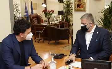 Στα γραφεία της Περιφέρειας ο Υπ. Υγείας Β. Κικίλιας. Συνάντηση με τον Περιφερειάρχη Αττικής και Πρόεδρο του ΙΣΑ Γ. Πατούλη