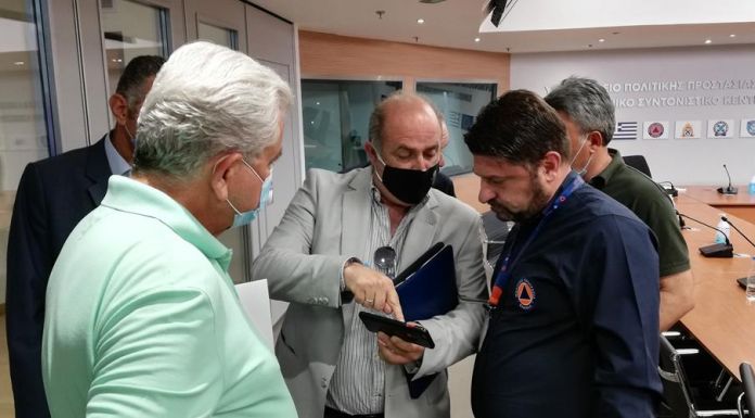Συνάντηση του Δημάρχου Διονύσου Γ. Καλαφατέλη με τον Υφ. Πολιτικής Προστασίας Ν. Χαρδαλιά