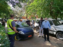 Αυτοψία του Δημάρχου Αμαρουσίου Θ. Αμπατζόγλου σε εργασίες στην περιοχή των Αναβρύτων