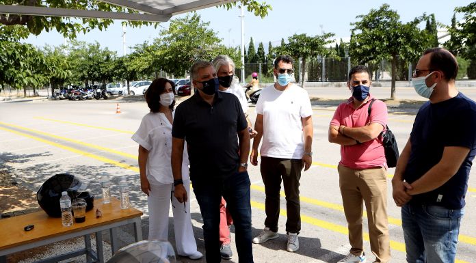 Επίσκεψη του Περιφερειάρχη Αττικής Γ. Πατούλη στο νέο εξεταστικό χώρο των υποψήφιων δικυκλιστών στο Βορείου Τομέα