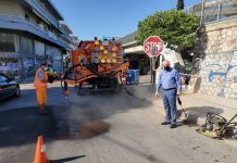 Αυτοψίες του Δημάρχου Αμαρουσίου Θεόδωρου Αμπατζόγλου σε εργασίες επισκευής οδοστρώματος σε πολλά σημεία της πόλης
