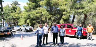 Αυτοψία του Δημάρχου Αμαρουσίου Θεόδωρου Αμπατζόγλου στις εργασίες αποψίλωσης και κοπής επικίνδυνων κλαδιών στην περιοχή της Νέας Λέσβου