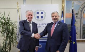 Συνάντηση του Περιφερειάρχη Αττικής Γ. Πατούλη με τον Πρόεδρο του Κογκρέσου Τοπικών και Περιφερειακών Αρχών του Συμβουλίου της Ευρώπης Leendert Verbeek