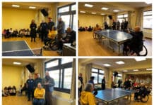 Eπιτραπέζια αντισφαίριση με αμαξίδιο στο 3ο Δημοτικό Λυκόβρυσης με αθλητές ΑΜΕΑ