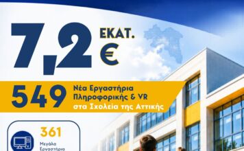 Νίκος Χαρδαλιάς: «Διαθέτουμε 7,2 εκατ. ευρώ από ευρωπαϊκούς πόρους για να εξοπλίσουμε τα σχολεία της Αττικής με 549 εργαστήρια πληροφορικής»