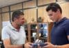 Ο «χρυσός» πολίστας Αριστείδης Χαλυβόπουλος στο δημαρχείο Αγίας Παρασκευής